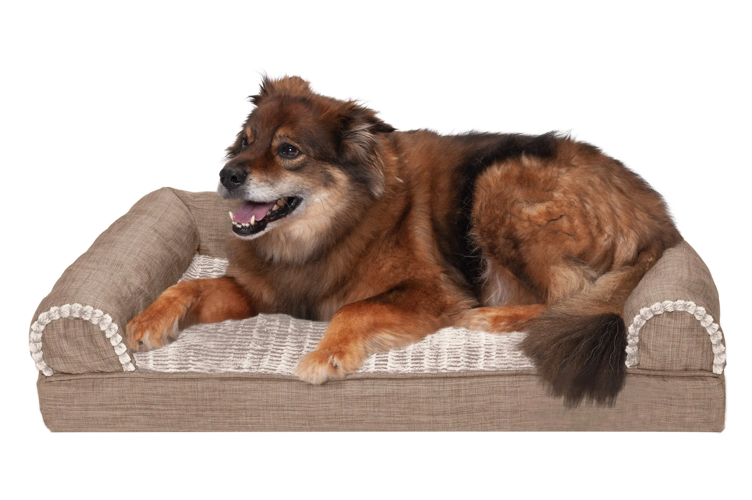 Sofa Dog Bed - Luxe Fur & Performance Linen