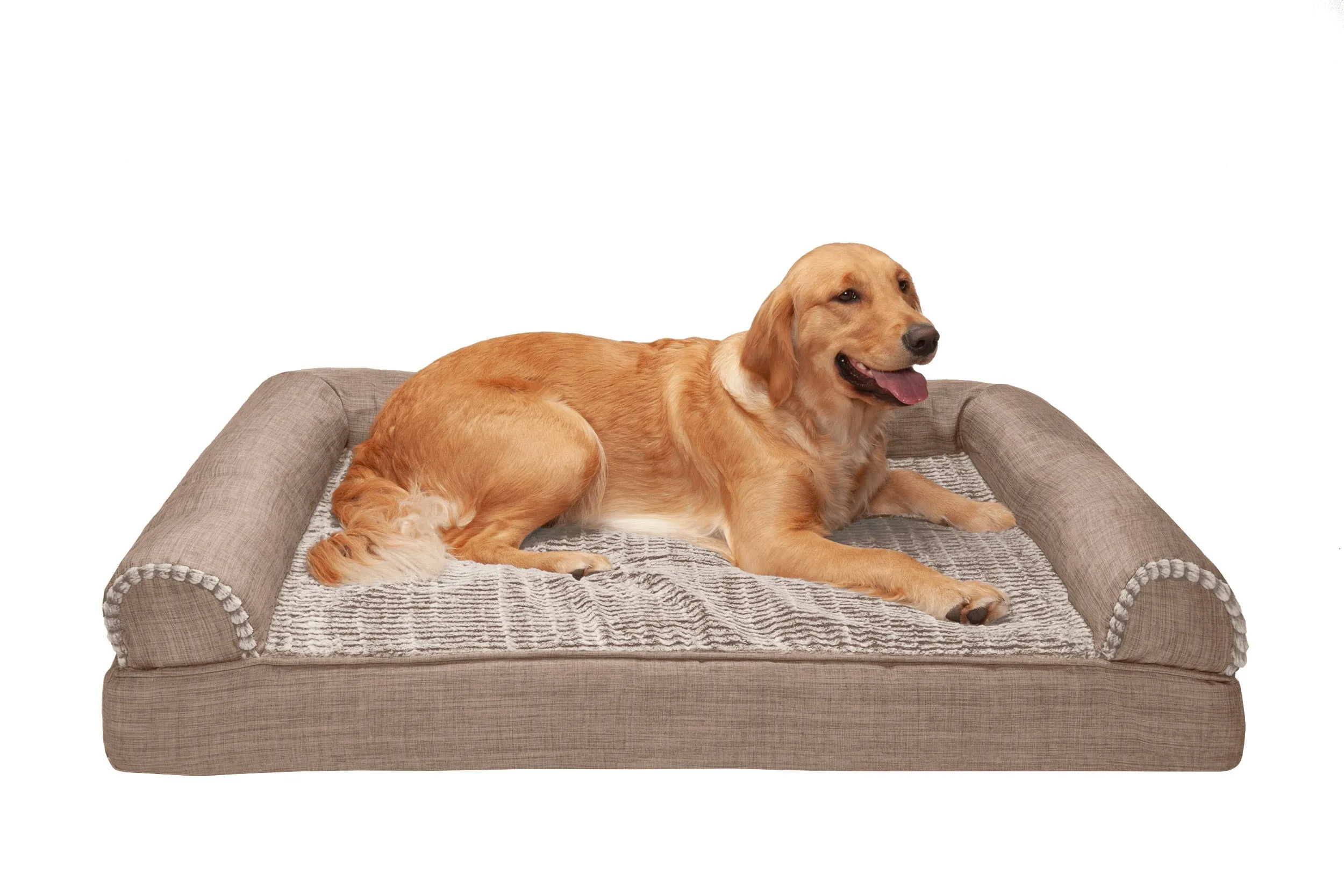 Sofa Dog Bed - Luxe Fur & Performance Linen