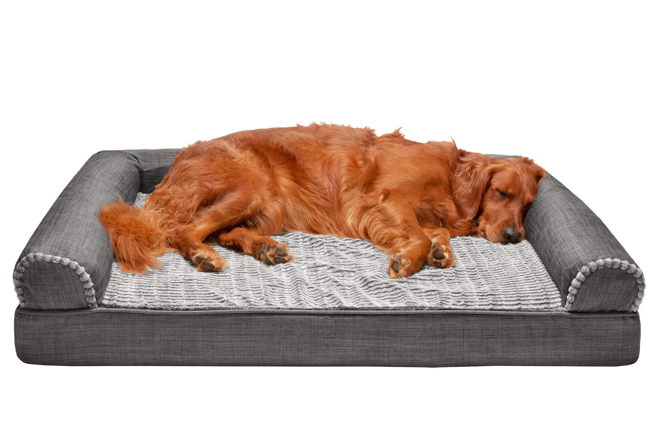 Sofa Dog Bed - Luxe Fur & Performance Linen