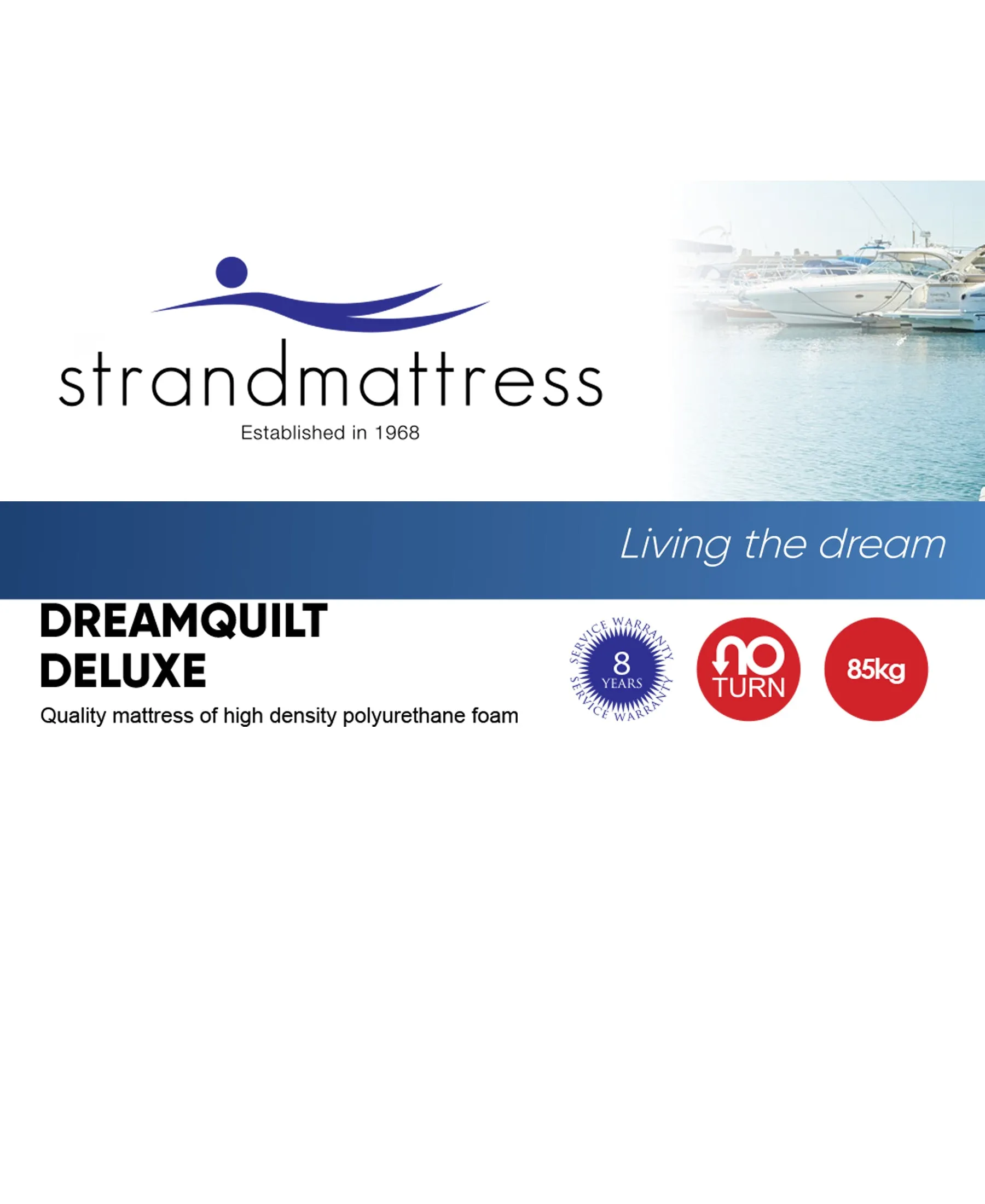 Strandmattress Dreamquilt 3/4 Bed