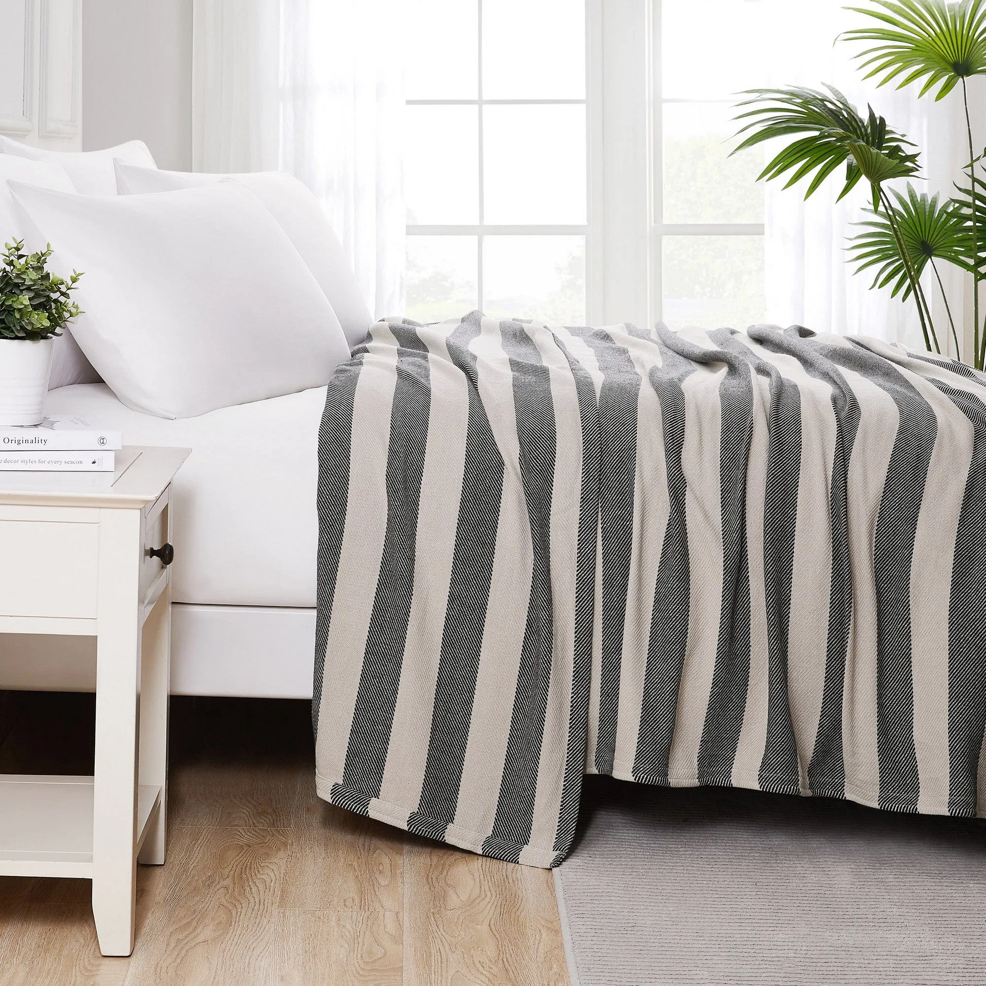 Striped Cotton Blankets and Throws