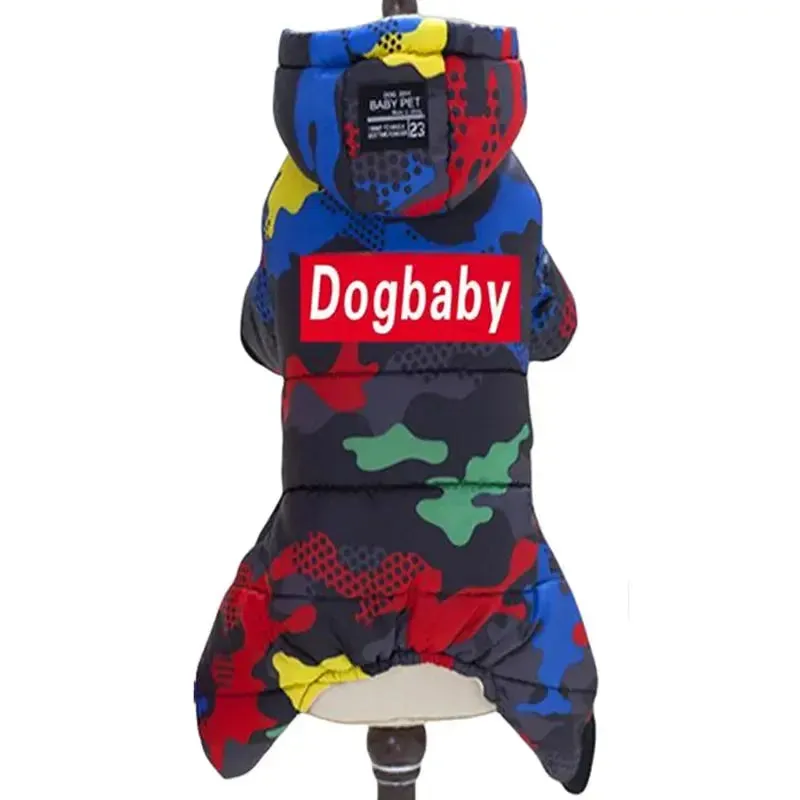 Thick Warm Winter Dog Jumpsuit with Waterproof Hoodie