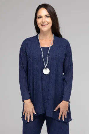 TWIN SET - Navy Haven Poly/Rayon Knit Longer Sleeve top   Cardigan