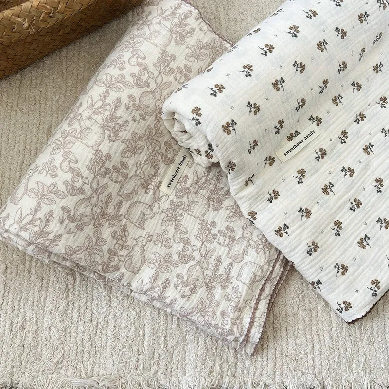 Vintage Floral Cotton Muslin Baby Blankets - Dreamwoods