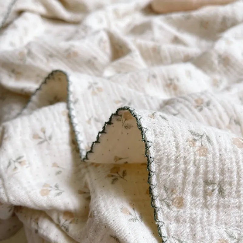 Vintage Floral Cotton Muslin Baby Blankets - Floral