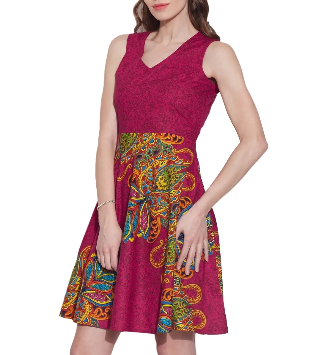 Womens Accessories Cotton Printed Dress,Machine Washable,W-CPD38-1626, Size-38 Inch